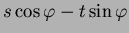 $\displaystyle s\cos{\varphi} - t\sin{\varphi}$