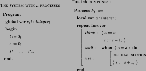 \begin{figure*}
{\footnotesize\centerline{$
\begin{array}{cc}
\begin{array}{l...
...rray}\right.\\
~~~~{\bf end.}
\end{array}
\end{array}
$\ }}
\end{figure*}