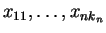 $x_{11},\ldots,x_{nk_n}$