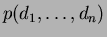 $p(d_1,\ldots,d_n)$