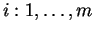 $i:1,\ldots,m$