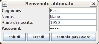 finestra di login
